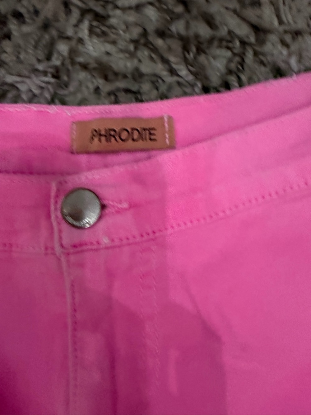 Aphrodite Bright Pink Jeans with Silver Button